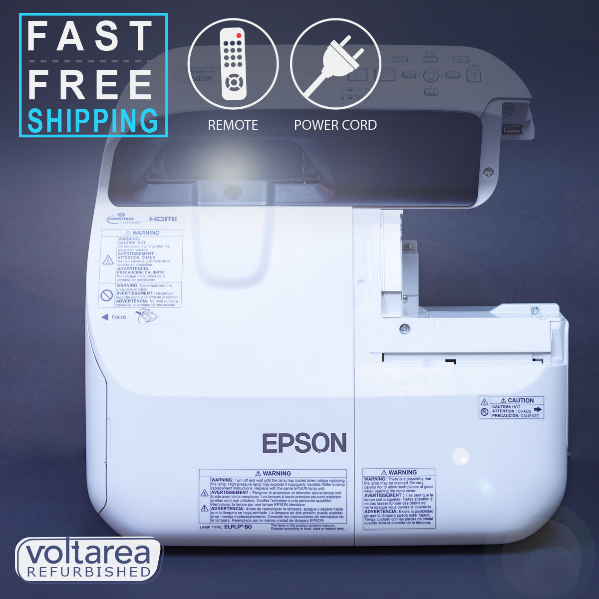 Epson PowerLite 585W Ultra Short-Throw Projector REFURBISHED