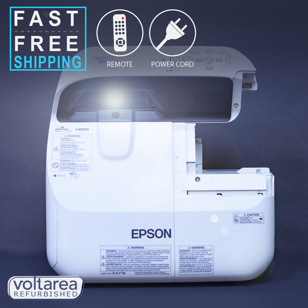 REFURBISHED Epson PowerLite 580 Ultra Short-Throw Projector - Picture 1 of 6